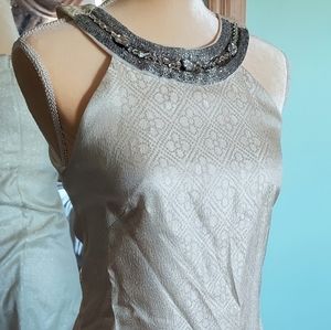 Vintage 60s Style Ivory Metallic Dress